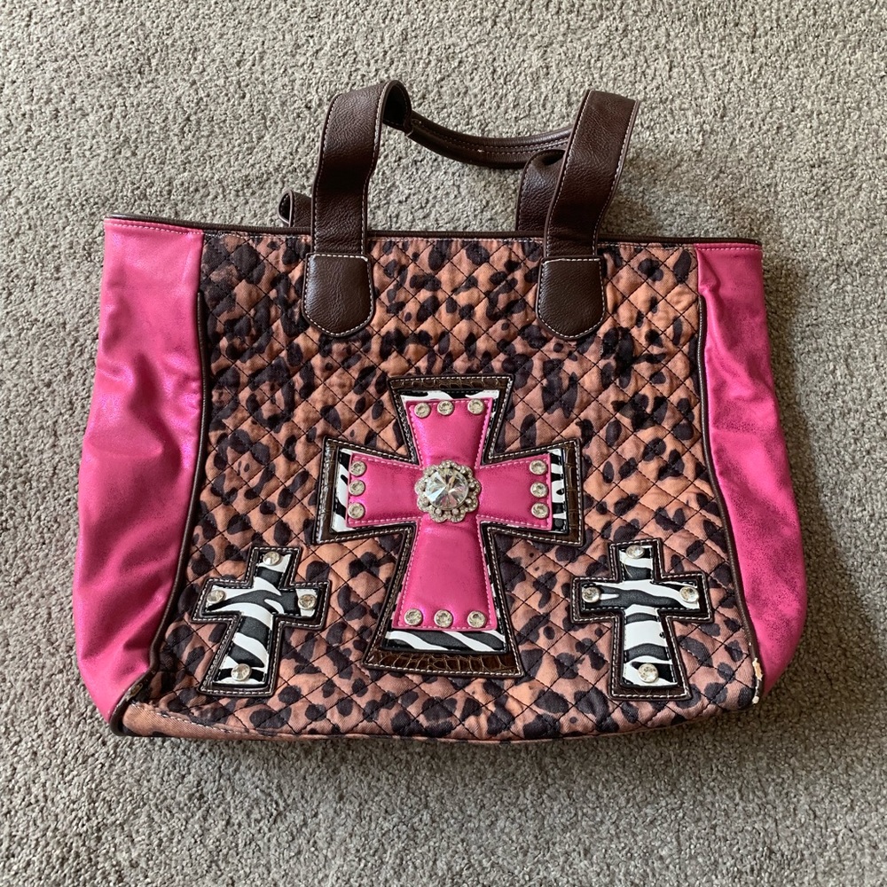 Colorful multi pattern tote bag - Picture 2 of 5